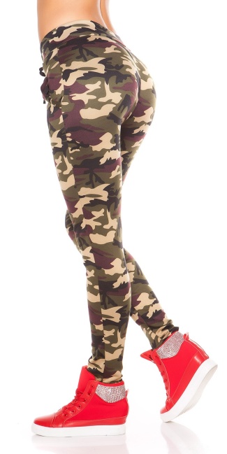 Sexy leggings in camouflage beige